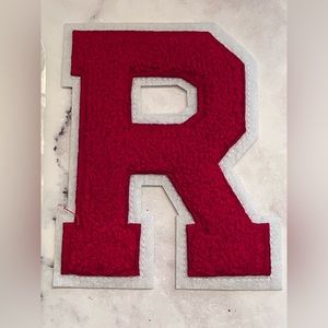 Red R Iron on Patch